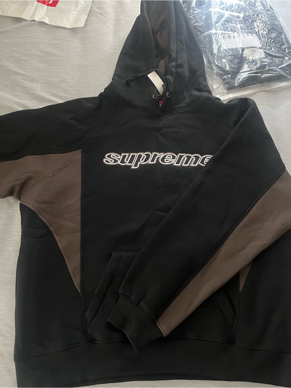 Supreme Black and Brown Logo Hoodie